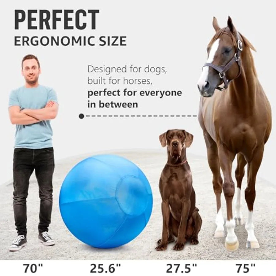 Large Herding Ball for Dogs Horses 25 - Blue Chew-Resistant Toy for Australian Shepherd Collie Breed - Durable Outdoor Play-xq