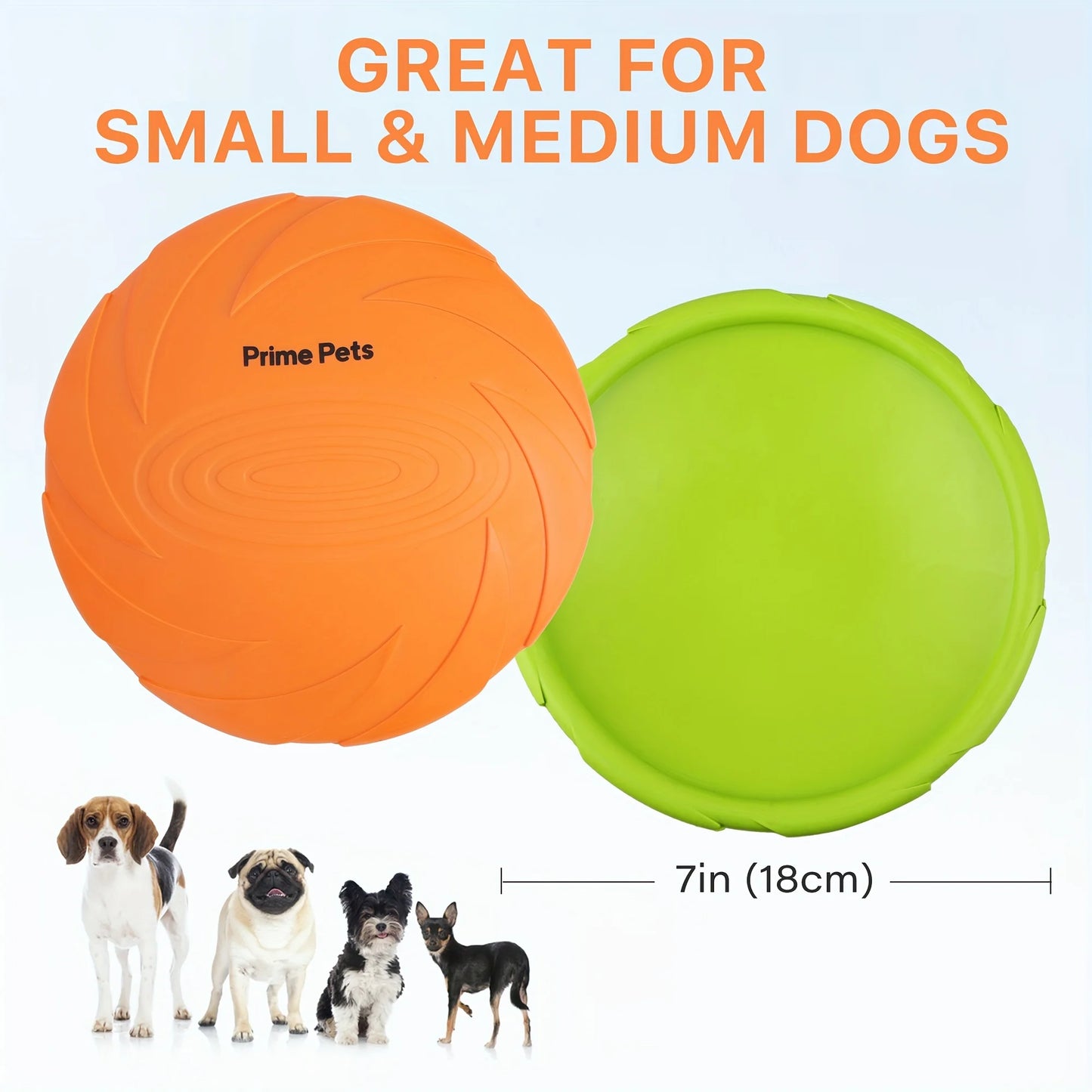 2-Pack Dog Frisbees, 7-Inch Dog Toys, Natural Rubber Floating Discs, Ideal for Outdoor Pools and Beaches