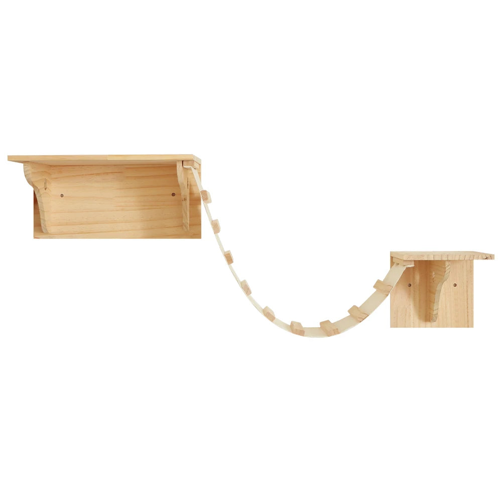 1pc Wall Mounted Cat Condo Villa Wooden Cats Climbing Floating Shelf Kitten House Wall Furniture for Sleeping and Resting