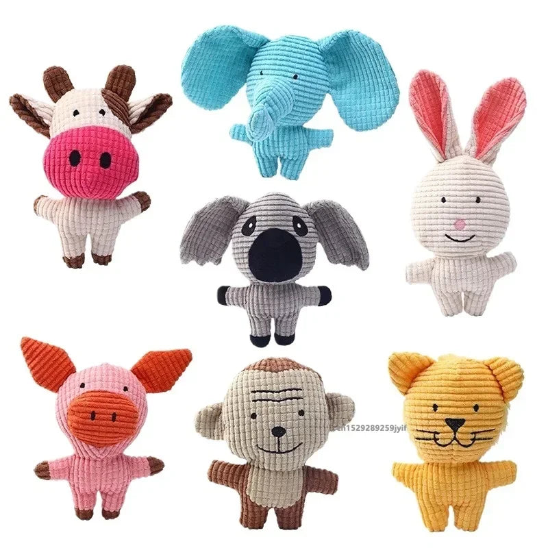 Plush Dog Toy Bite Resistant Squeaky Toys Sound-Resistant Teeth-Cleaning for Dog and Cat Pets Training Accessories