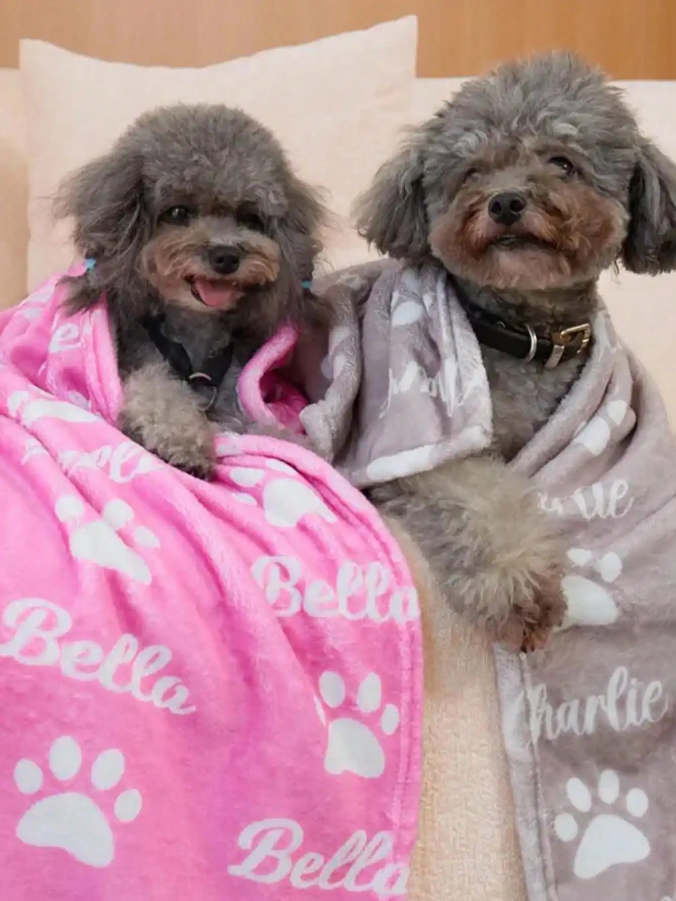 Personalized Pet Blanket - Custom Name Paw/Fish Bone for Gifts