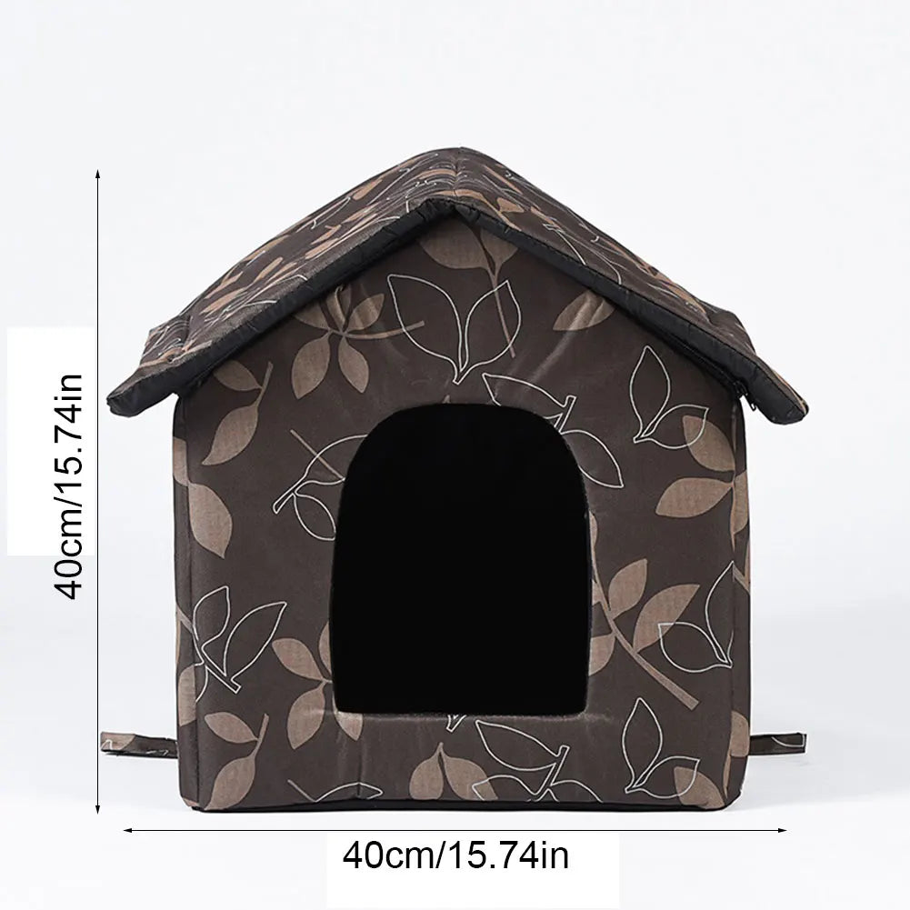Waterproof Dog House Warm Stray Cats Shelter Kitten Cave Hut for Indoor and Outdoor Use