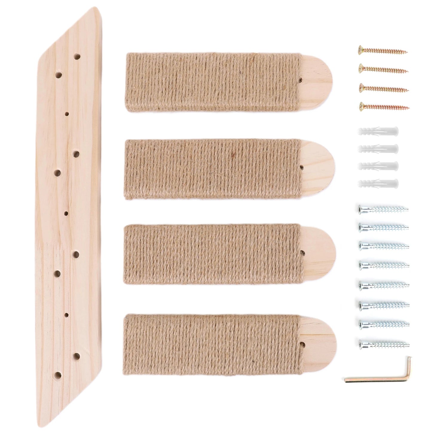 4-Layer Cat Climbing Stairs Wall Mounted Cat Climbing Frame Easy to Install Wooden Cats Wall Shelves Pet Furnitures Accessories