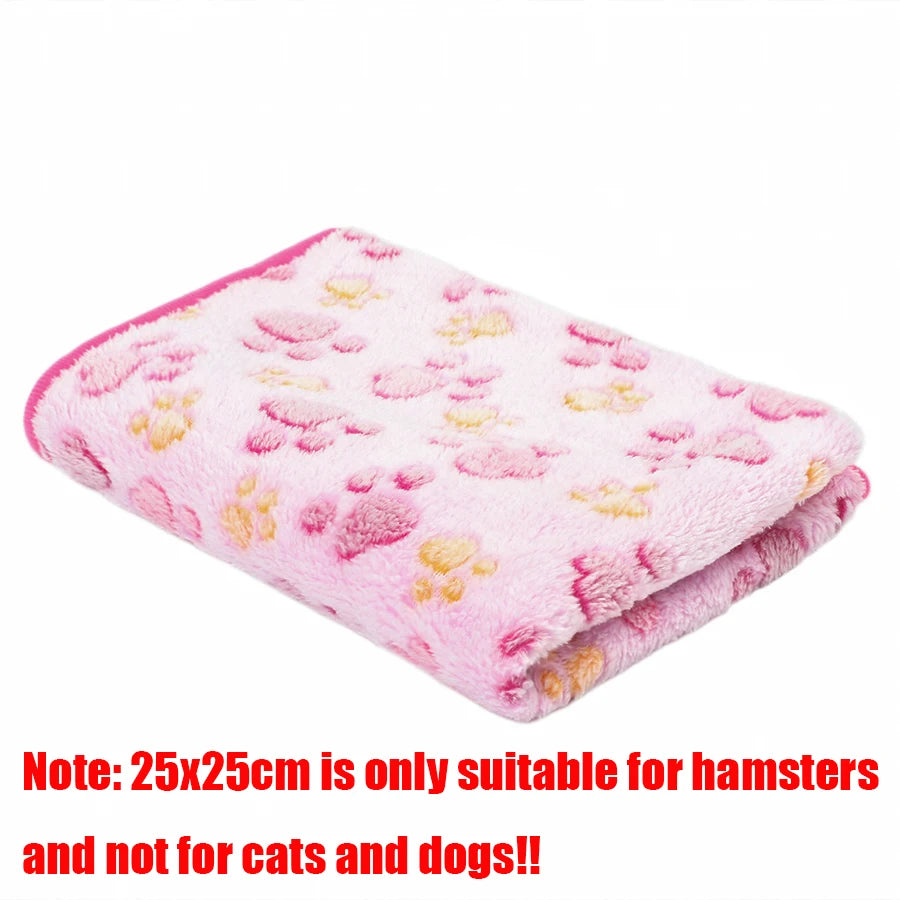 Soft Fluffy High Quality Pet Blanket Flannel Dog Sleeping Blanket Paw Print Pattern Pet Mat Warm Comfortable Blanket for Cat Dog