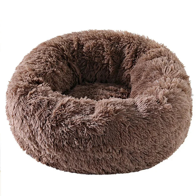 Home Plush Pet Nest Winter Cat Dog Warm Detachable and Washable Round Cat Pet Bed Seasonal Universal Decoration