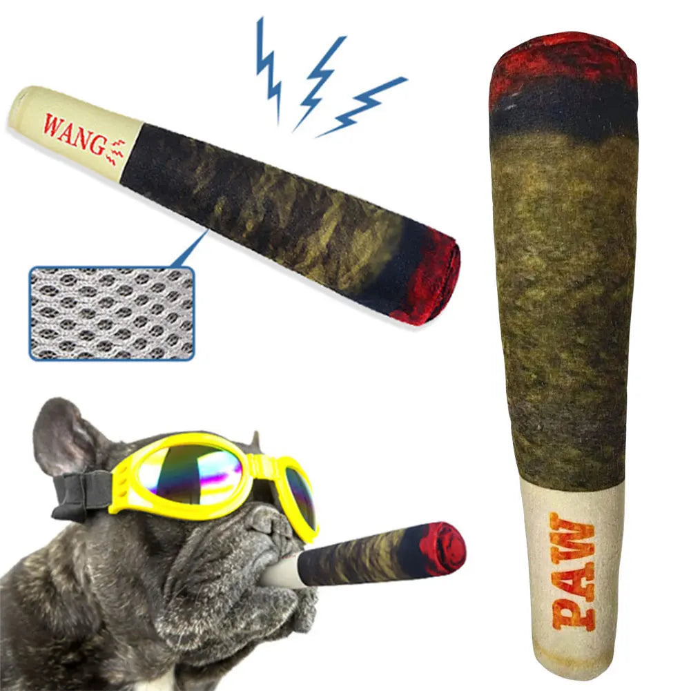 Interactive Dog Sound Toy Simulation Cigar Plush Pet Toy Dog Teething Toys Dog Plush Toy for Small Medium Large Dogs