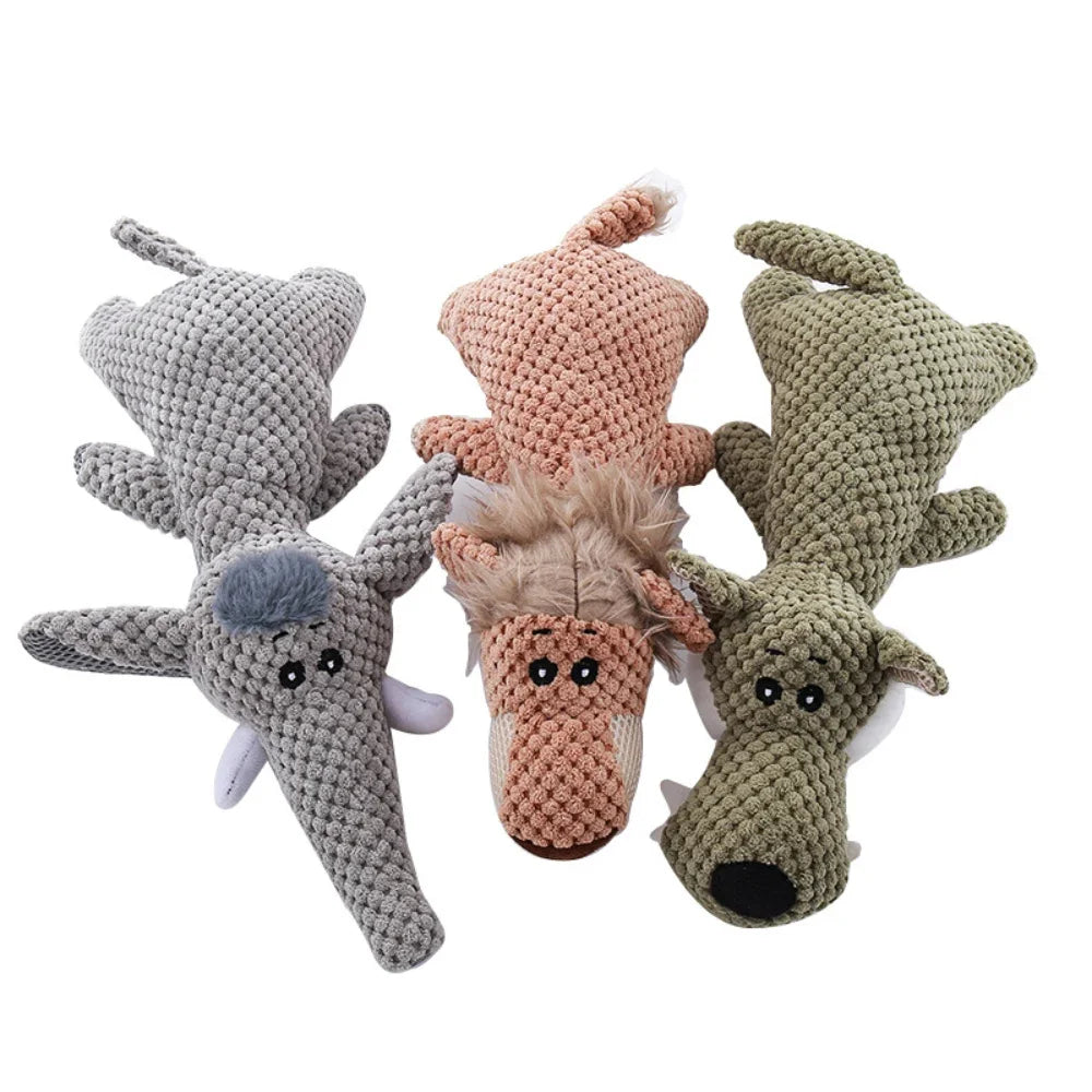 Pet Dog Toy Cute Plush Squeaky Stuffed Toys for Large Dogs Fleece Durable Chewing Cute Soft Molar Teeth Cleaning Dog Toys