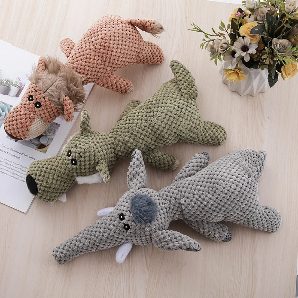 Pet Dog Toy Cute Plush Squeaky Stuffed Toys for Large Dogs Fleece Durable Chewing Cute Soft Molar Teeth Cleaning Dog Toys