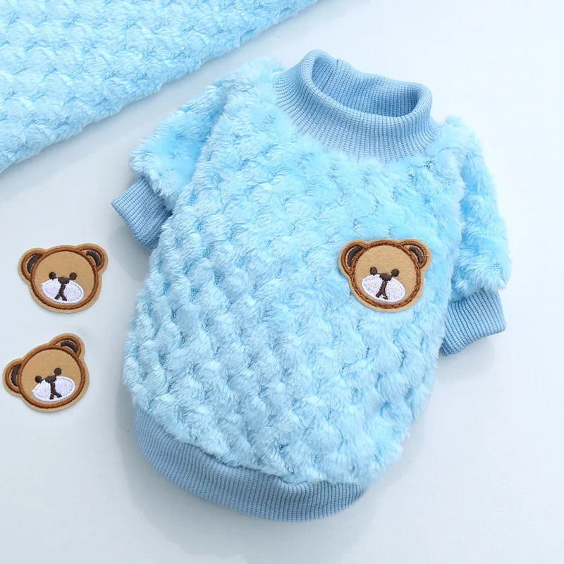 Winter Pet Dog Clothes Bear Print Dog Hoodie Soft Warm Puppy Sweatshirt Chihuahua French Bulldog Coat Jacket Fashion Dog Costume