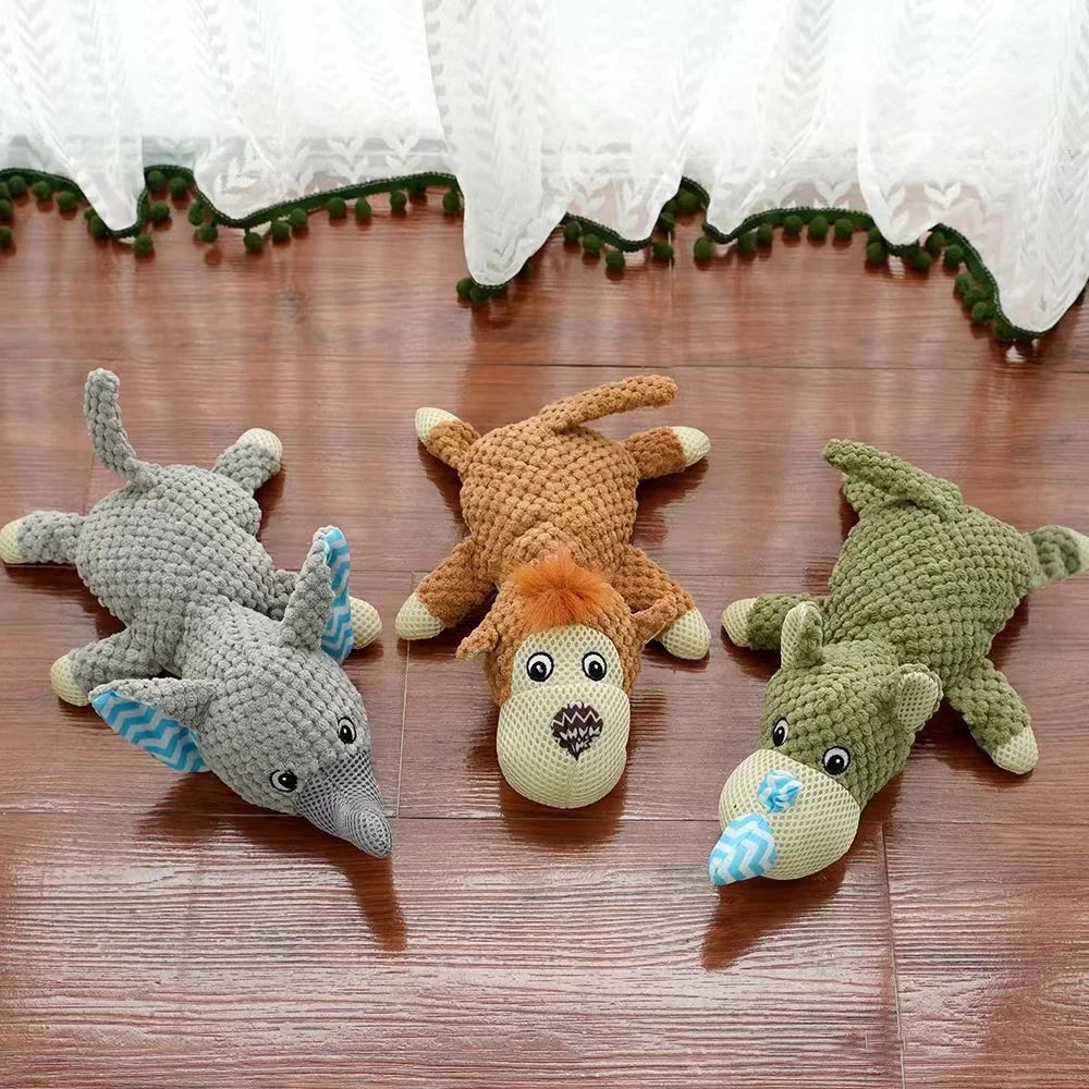 Pet Dog Toy Cute Plush Squeaky Stuffed Toys for Large Dogs Fleece Durable Chewing Cute Soft Molar Teeth Cleaning Dog Toys