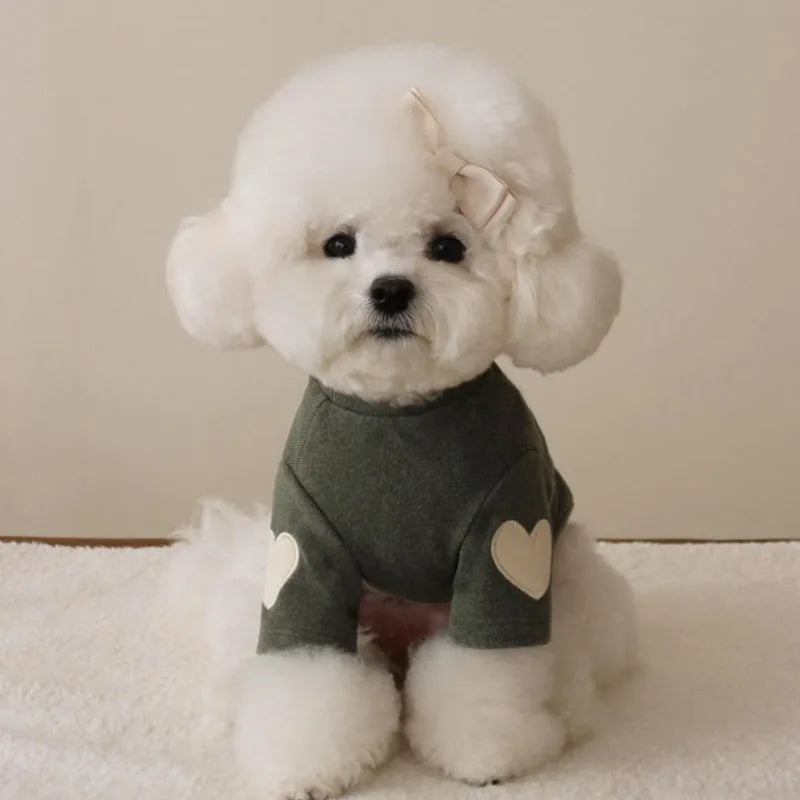 Cute Love Bear Teddy Pet Hoodie - Warm Designer Base Layer for Cats Dogs Yorkshire Puppy Clothing MWTJK01