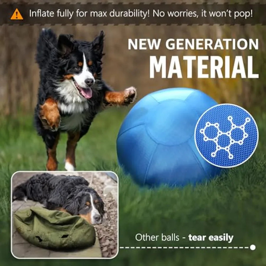 Large Herding Ball for Dogs Horses 25 - Blue Chew-Resistant Toy for Australian Shepherd Collie Breed - Durable Outdoor Play-xq