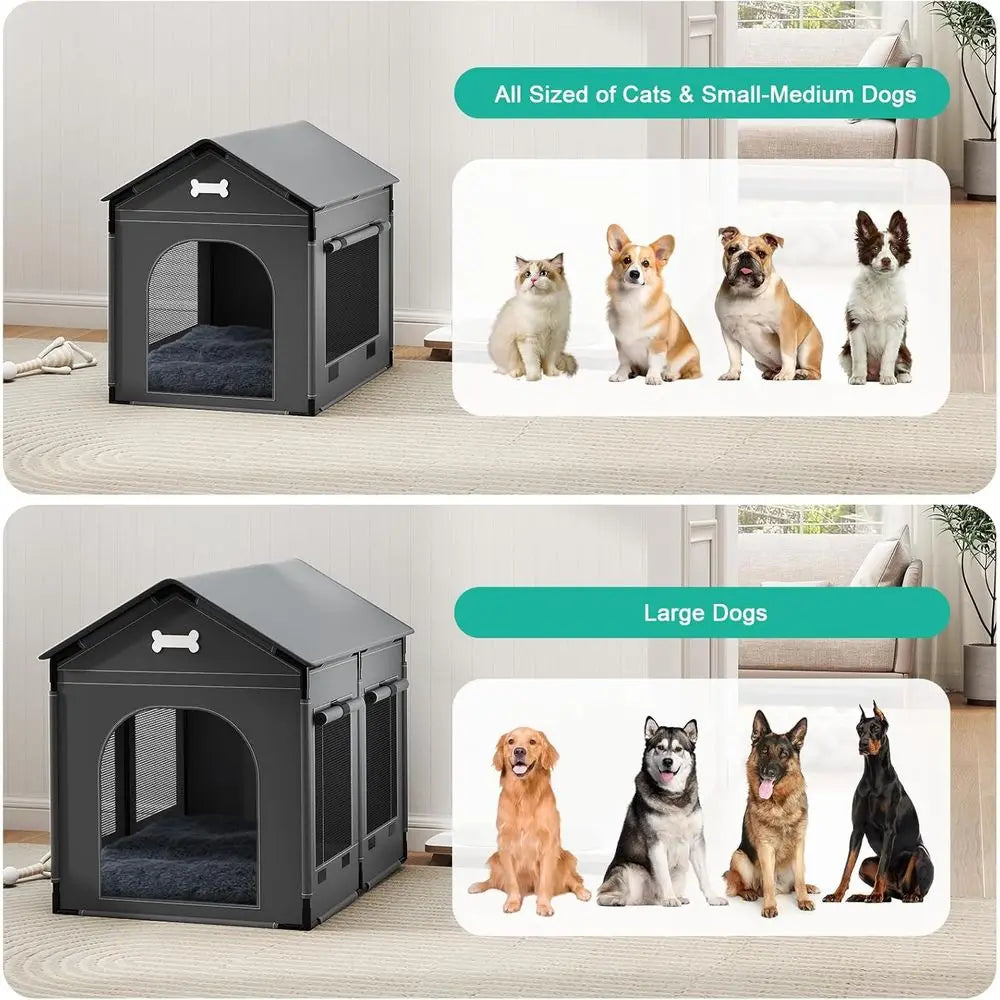 Dog House Indoor Dog Kennel Bed Mat with Cushion or Small Medium Large Dogs Cats, Winter Warm Cat Nest Puppy Cave Soa Pet Produc