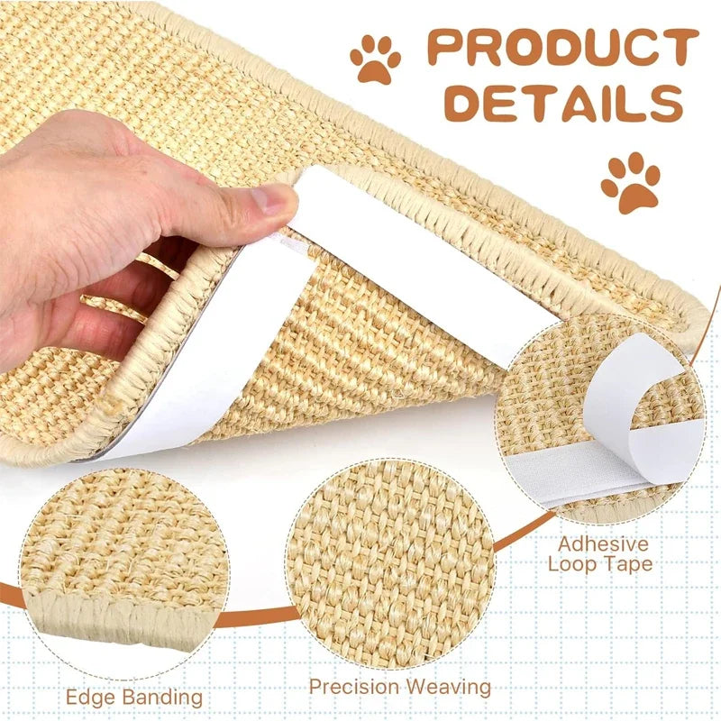 Natural Sisal Cat Scratcher Mat Cat Scratch Mats Horizontal Cat Floor Scratching Pad Rug Protect Couch and Carpets good 2026