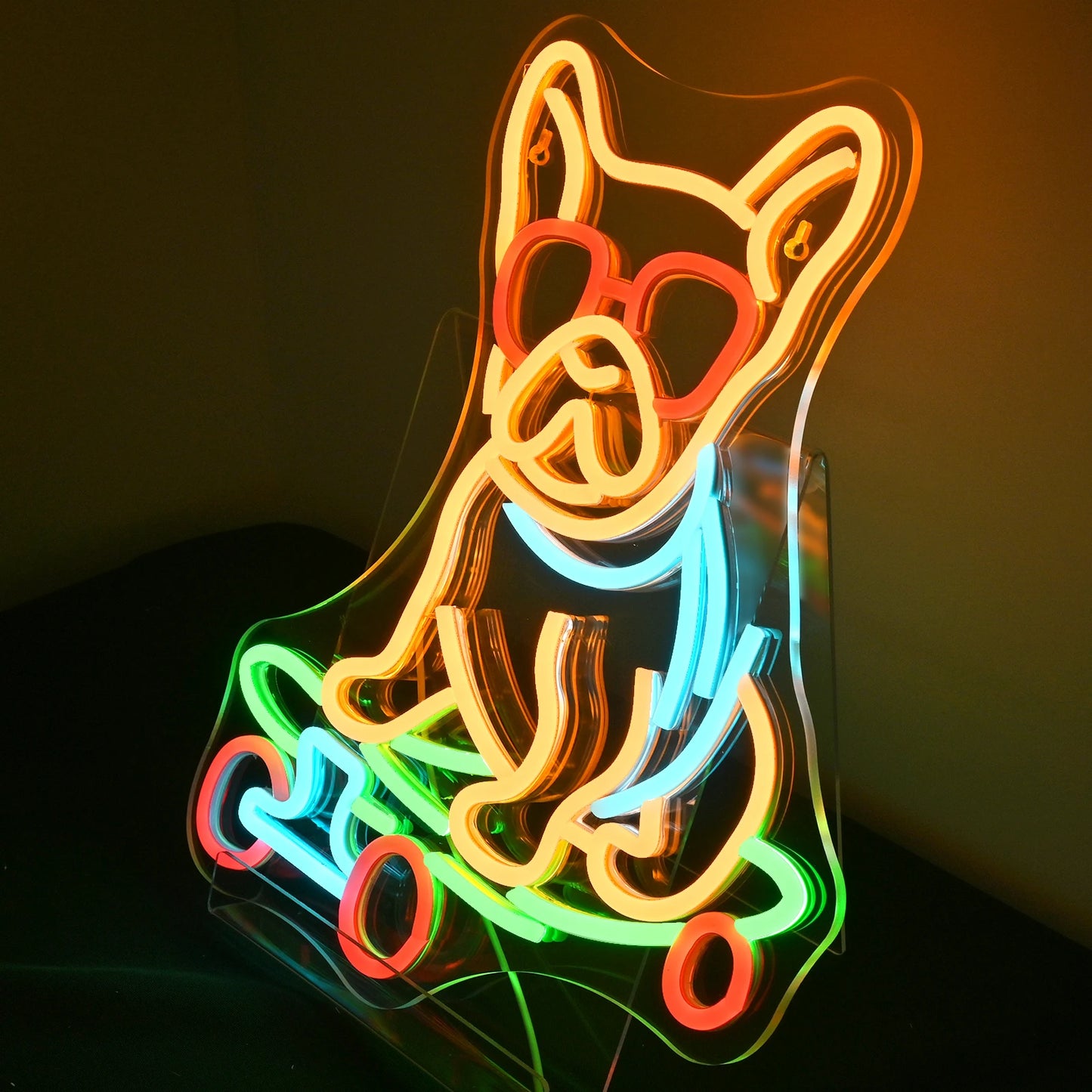Skateboard Dog Neon Sign Room Art Neon Lights For Kid's Room Decor Pet Shop Dog Club Dimmable Wall Decor Lamp USB Powered