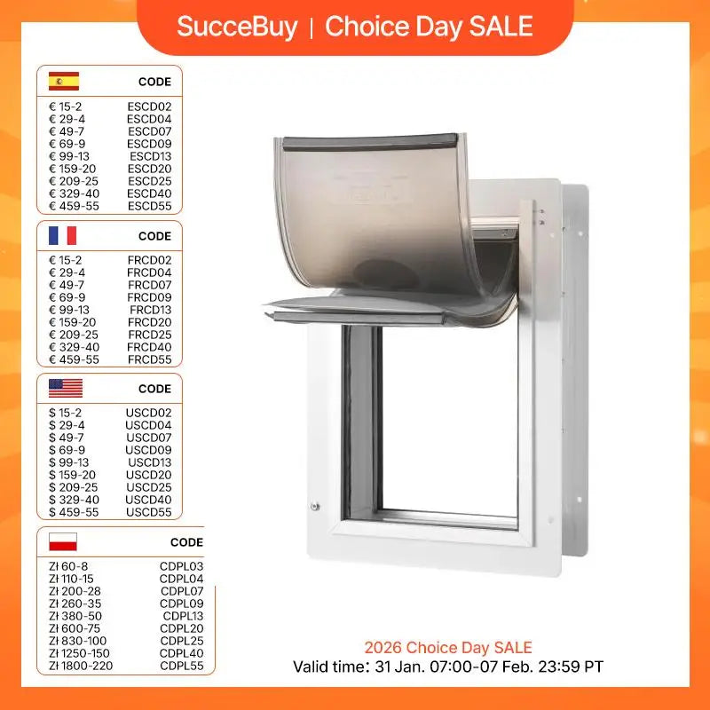 Pet Door Metal Frame with Lock and 3-Flap System Weatherproof Doggy Door Easy to Install in Interior or Exterior Walls