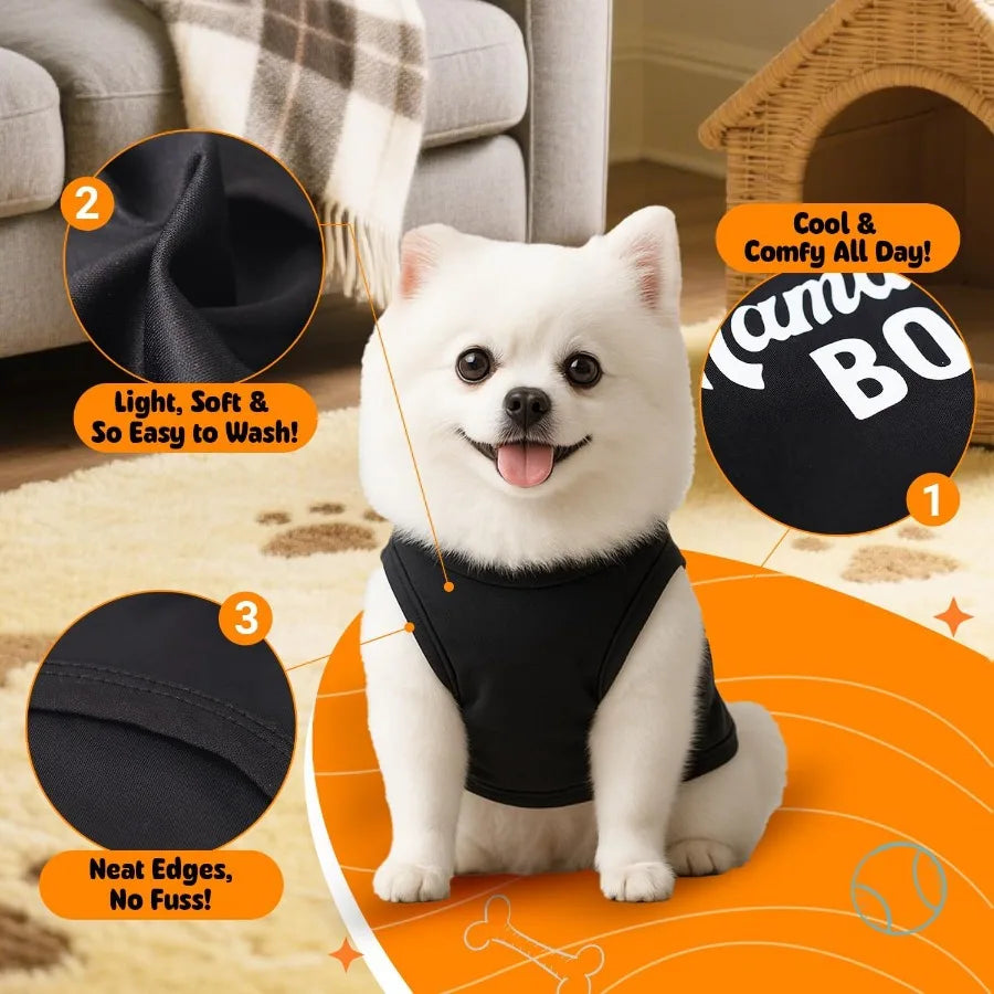 3 Pack Dog Clothes Shirts Fy Letter Print Pet T Shirts Puppy Clothes for Cats and Small Breeds Summer Dog Outfits