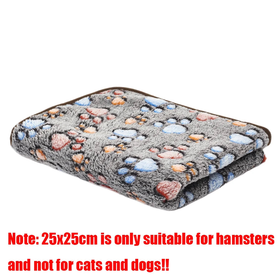 Soft Fluffy High Quality Pet Blanket Flannel Dog Sleeping Blanket Paw Print Pattern Pet Mat Warm Comfortable Blanket for Cat Dog