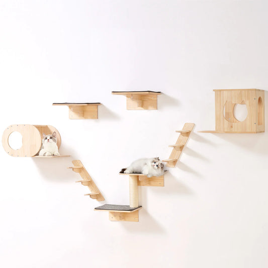 Wall Mounted Cat Shelves Cat Wall Shelves and Perches with Jumping Boards Hammocks & Cat Tree Cat Furniture and Shelves