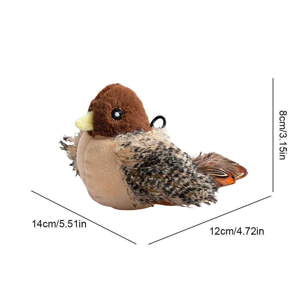 Interactive Flapping Bird Cat Toy with Flying Wings & Vivid Chirping, Catnip Sparrow Simulation