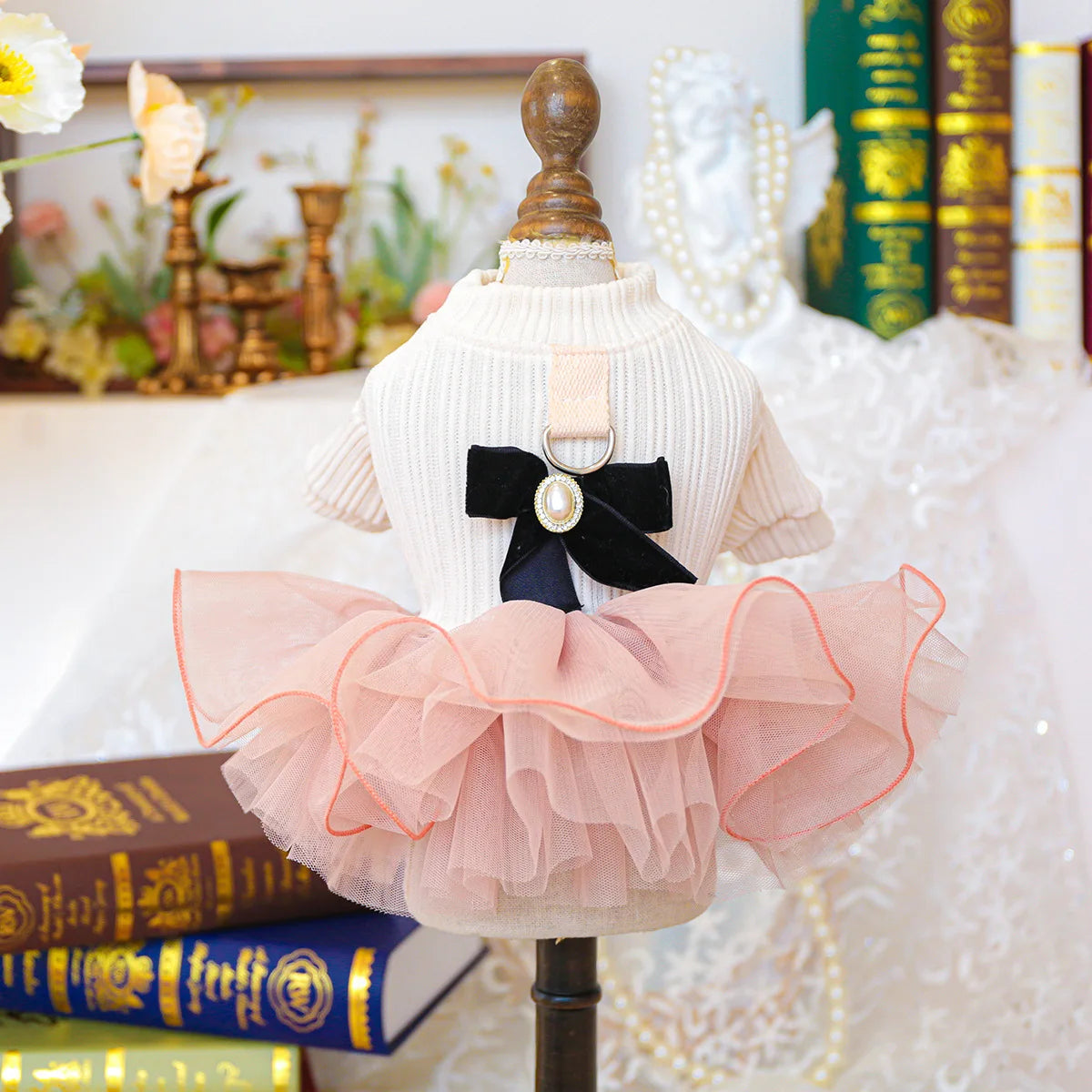 Pet Dog Cat Universal Clothing Fluffy Gauze Blue Galaxy Wedding Dress Take Photos and Dress Up for Weddings Festivals Gatherings