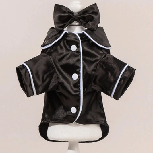 Stylish Silk Pet Pajamas - Skin-Friendly Thin Shirt for XS-L Size Dogs & Cats
