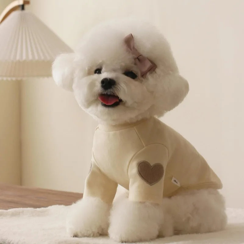 Cute Love Bear Teddy Pet Hoodie - Warm Designer Base Layer for Cats Dogs Yorkshire Puppy Clothing MWTJK01