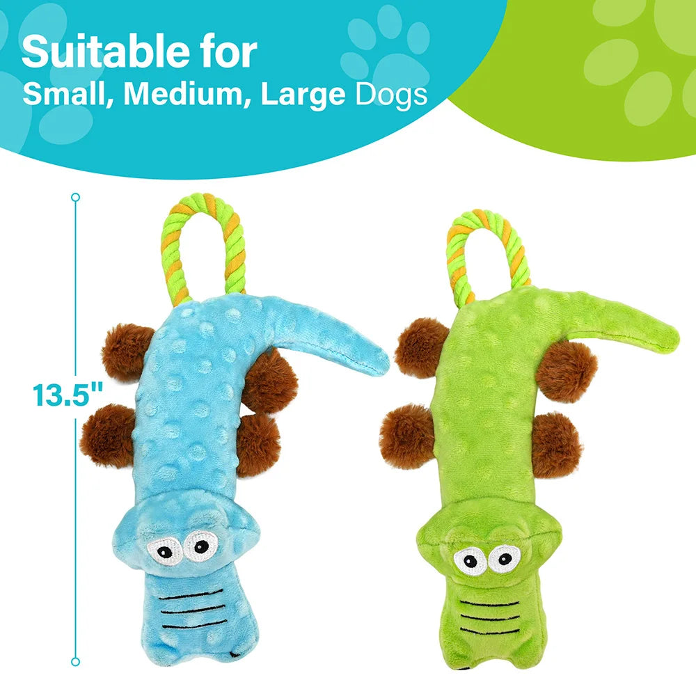Pets Dog Squeaky Toy, 2 Pack, Tug of War Dog Toys for Dogs Interactive Plush Puppy Chew Toy Plush Sound Squeak Toys Pet Supplies