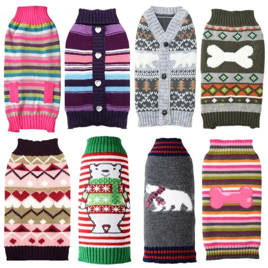 Winter Cartoon Dog Clothes Fashion Dog Knitted Sweater Christmas Puppy Turtleneck Cute Soft Cat Sweater Pet Pullovers Supplies