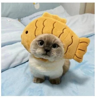 תחפושת Funny Pet Headband Plush Yarn Cat Dog Cap Panda Pig Pet Warm Cosplay Accessories Photo Props Headwear for Dog and Cat고양이