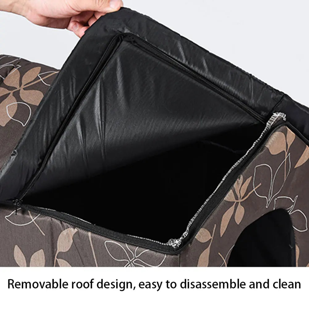 Waterproof Dog House Warm Stray Cats Shelter Kitten Cave Hut for Indoor and Outdoor Use
