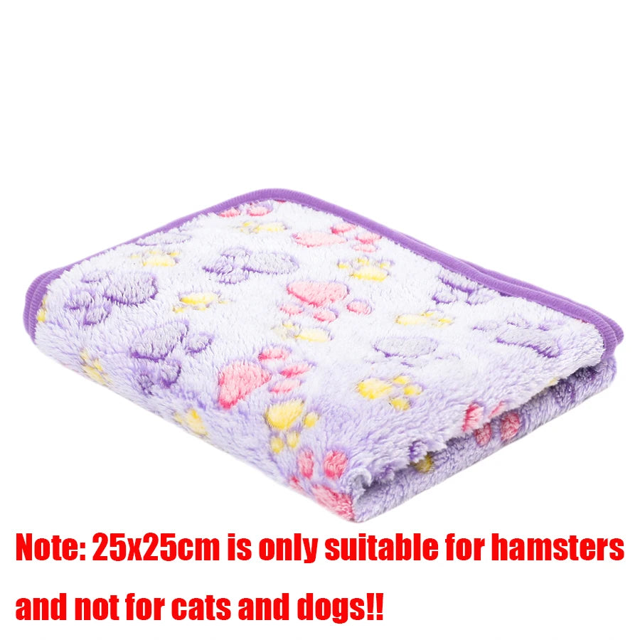 Soft Fluffy High Quality Pet Blanket Flannel Dog Sleeping Blanket Paw Print Pattern Pet Mat Warm Comfortable Blanket for Cat Dog