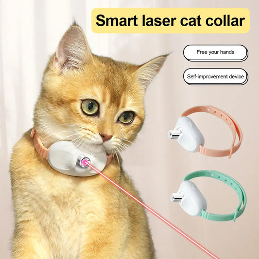 Electric Smart Amusing Kitten Collar USB Rechargeable Interactive Self Entertainment Cat Teasing Collar for Indoor Cats