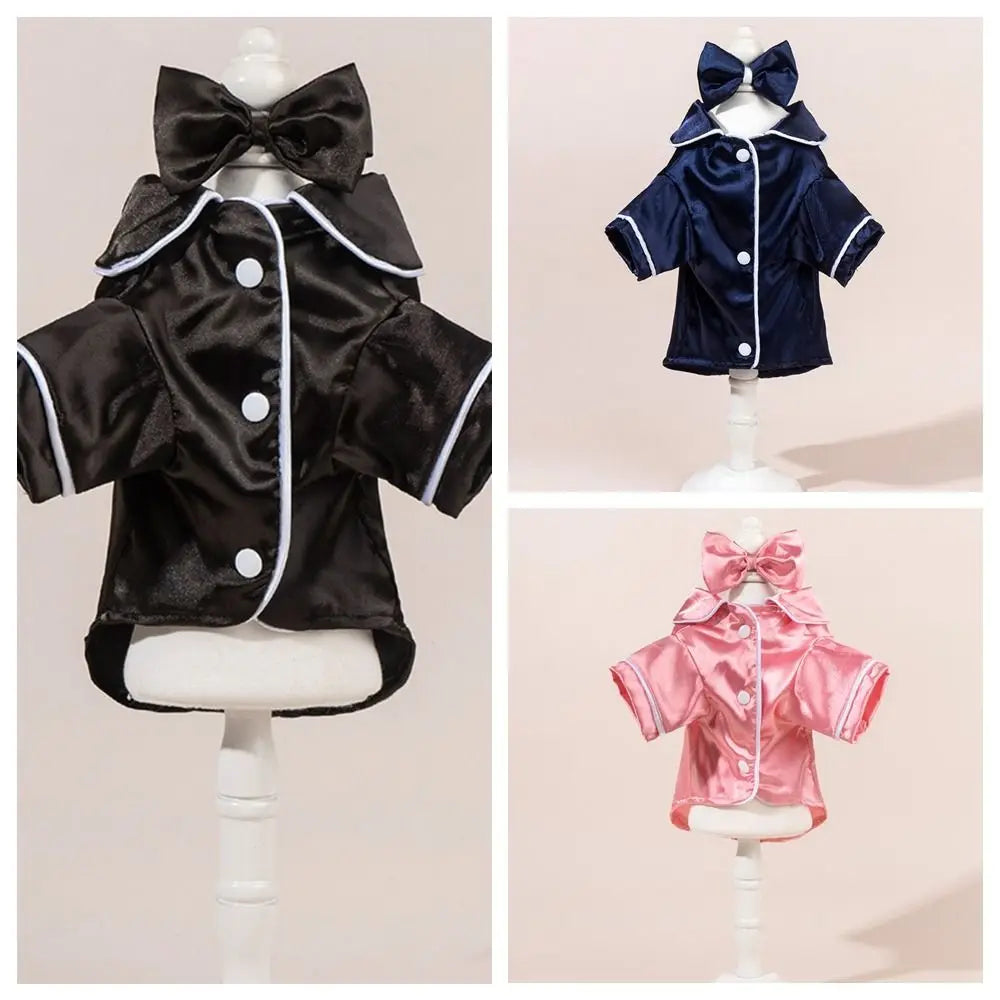 Stylish Silk Pet Pajamas - Skin-Friendly Thin Shirt for XS-L Size Dogs & Cats