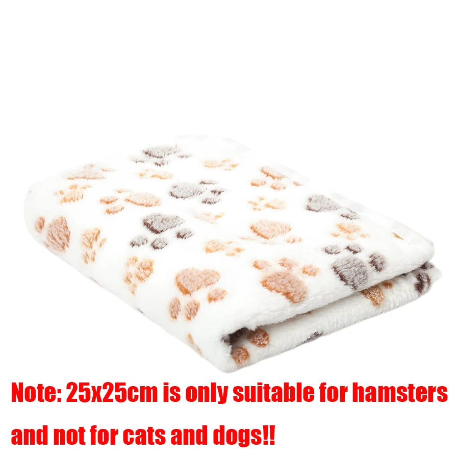 Soft Fluffy High Quality Pet Blanket Flannel Dog Sleeping Blanket Paw Print Pattern Pet Mat Warm Comfortable Blanket for Cat Dog