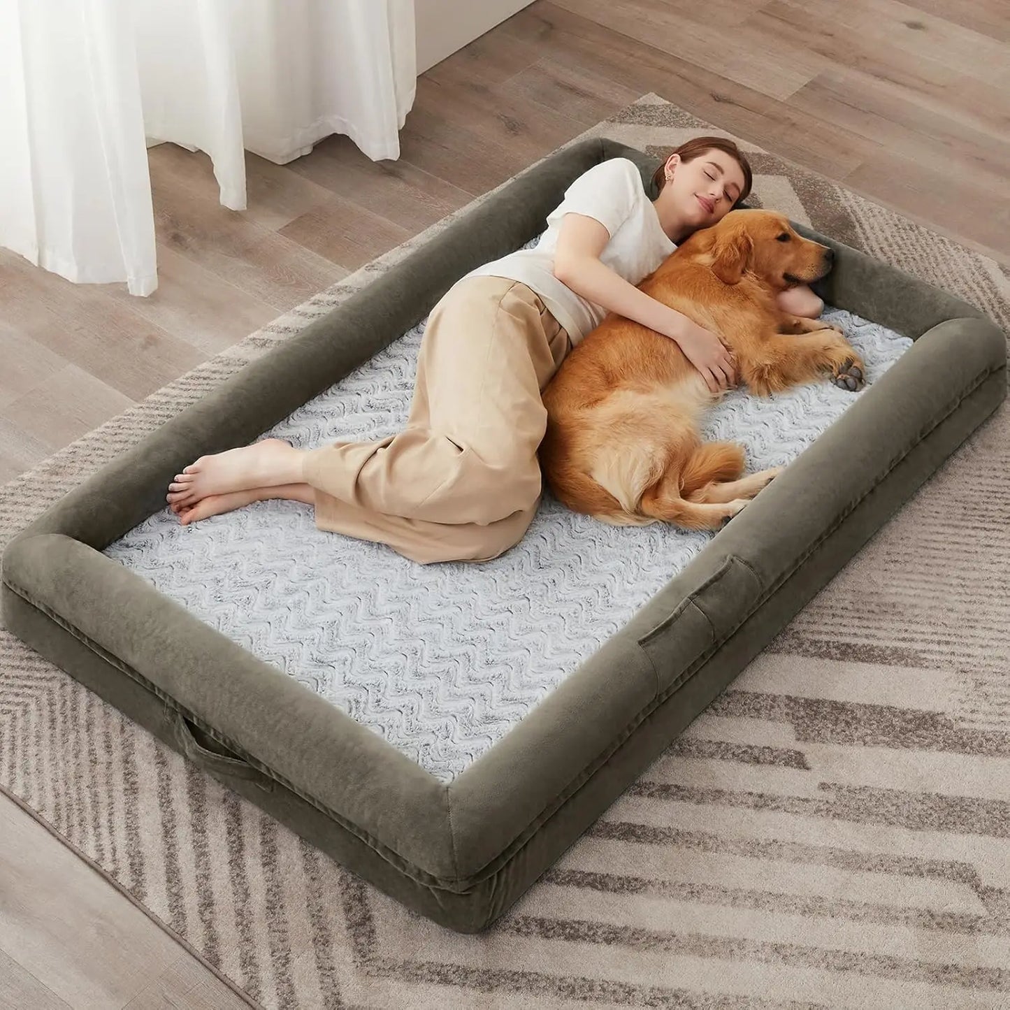 Washable Orthopedic Dog Bed for Large Dogs, Waterproof Pet Sofa with Removable Cover, Comfortable Sleeping Couch