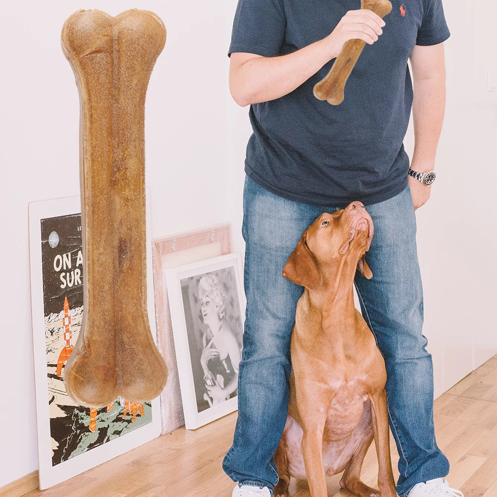 8 Inch Cowhide Bone Non-Toxic Creative Leather Chew Bone Anti-bite Puppy Teething Toys  for Small Medium Large Dog