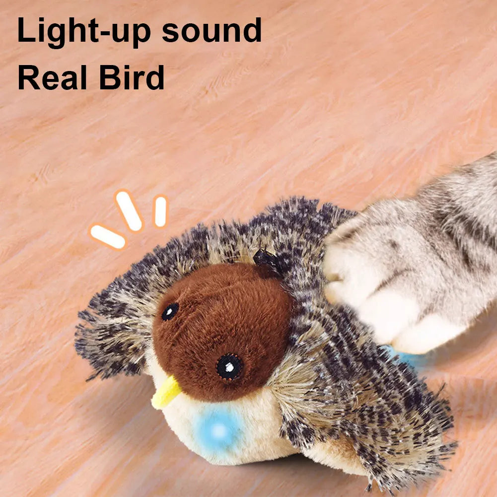 Interactive Flapping Bird Cat Toy with Flying Wings & Vivid Chirping, Catnip Sparrow Simulation