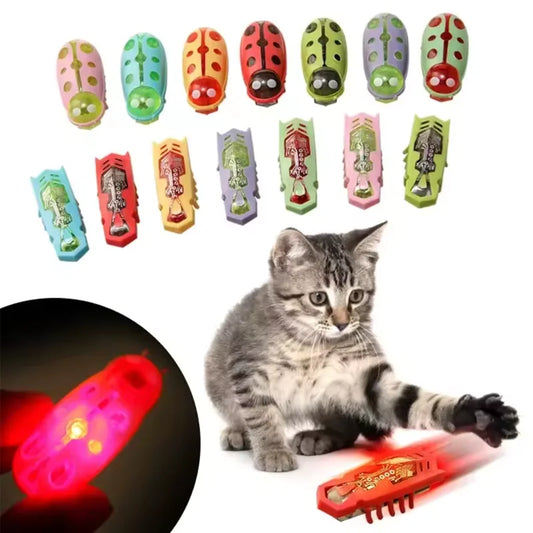 Funny Electric Bugs Catnip Toy Automatic Tunnel Mini Robot Bug Vibration Insect Toys For Cats Battery Operated Cockroach Ladybug
