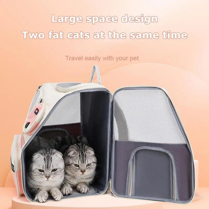 Cat Backpack Pet Carrier For Cat Ventilated Pet Travel Carrying Bag Folding Pet Backpack For Kitten Puppy Small Dog Cat