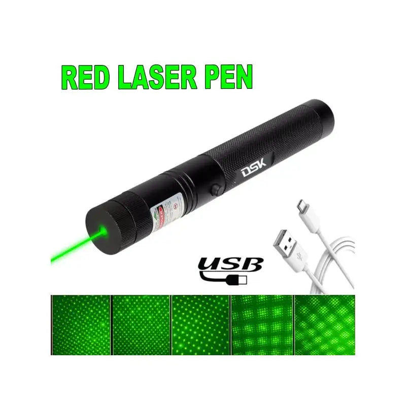 USB Rechargeable Green Laser Pointer 532nm Astronomy Star Beam Pen with USB Cable