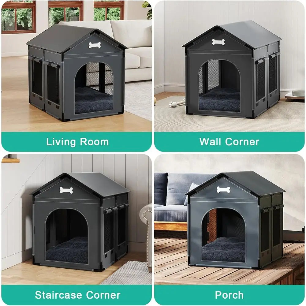 Dog House Indoor Dog Kennel Bed Mat with Cushion or Small Medium Large Dogs Cats, Winter Warm Cat Nest Puppy Cave Soa Pet Produc