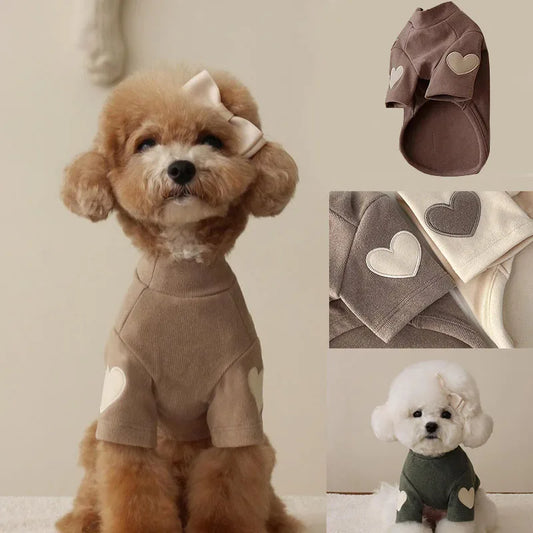 Cute Love Bear Teddy Pet Hoodie - Warm Designer Base Layer for Cats Dogs Yorkshire Puppy Clothing MWTJK01