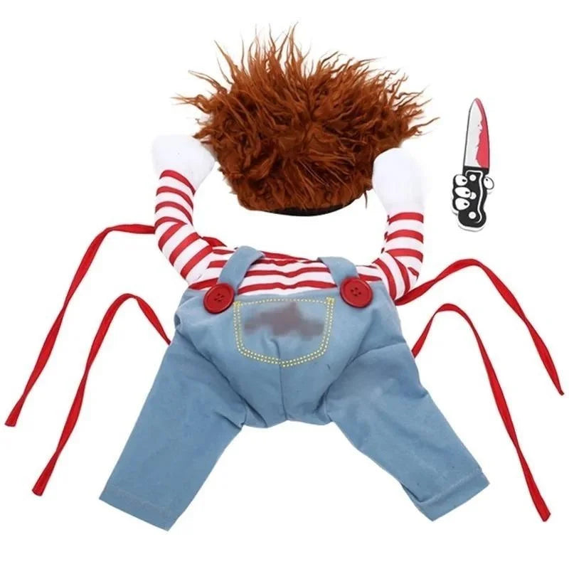 New Funny Pet Puppy Clothes Halloween Pet Dog Costumes Comical Outfits Holding A Knife Set Pet Cat Dog Festival Party Clothing