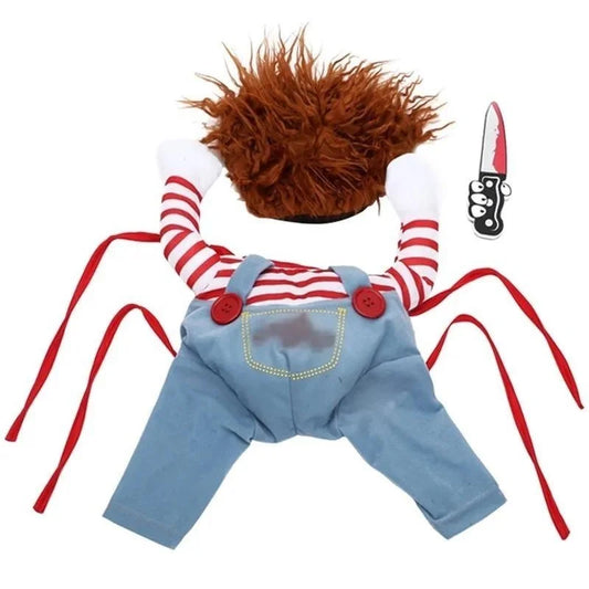 New Funny Pet Puppy Clothes Halloween Pet Dog Costumes Comical Outfits Holding A Knife Set Pet Cat Dog Festival Party Clothing