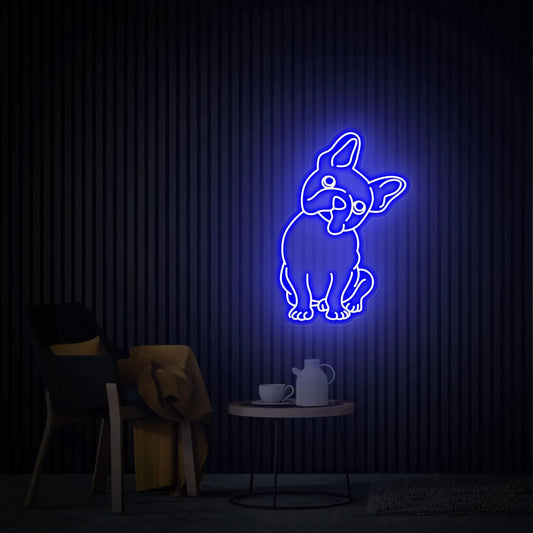 French Bulldog Neon Sign Wall Art Decor Custom Animal Signs Pet Shop Wall Hanging Puppy Decor Glowing Sign