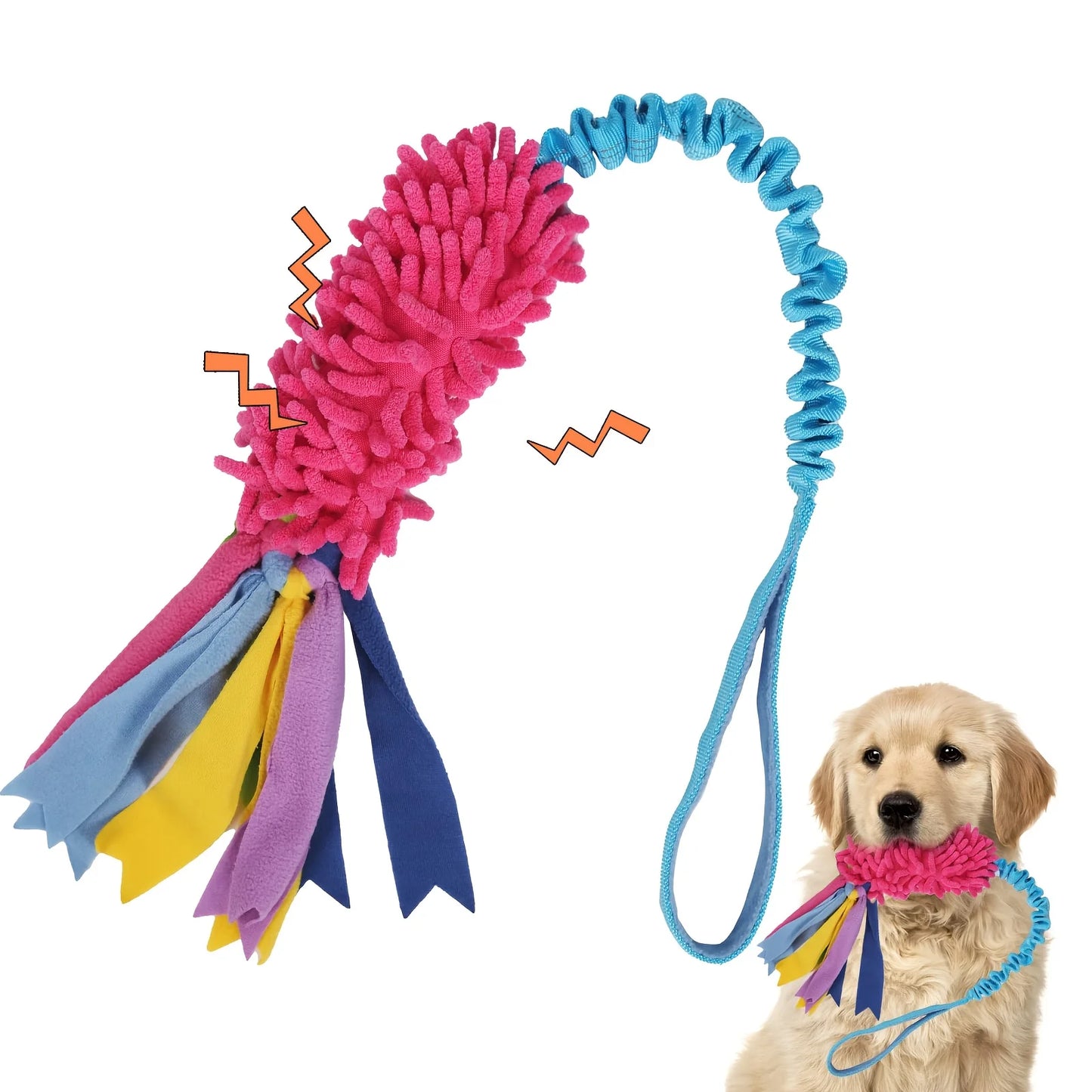 Dog Training Anti-tear Pulling Rope Toy Pet Plush Grinding Teeth Bite-resistant Toy Colorful Rope Ball Dog Interactive PuzzleToy