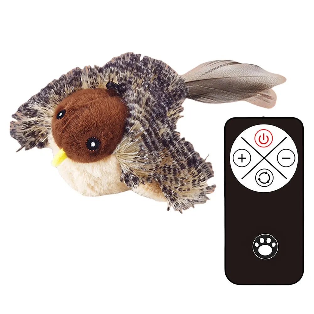 Interactive Flapping Bird Cat Toy with Flying Wings & Vivid Chirping, Catnip Sparrow Simulation