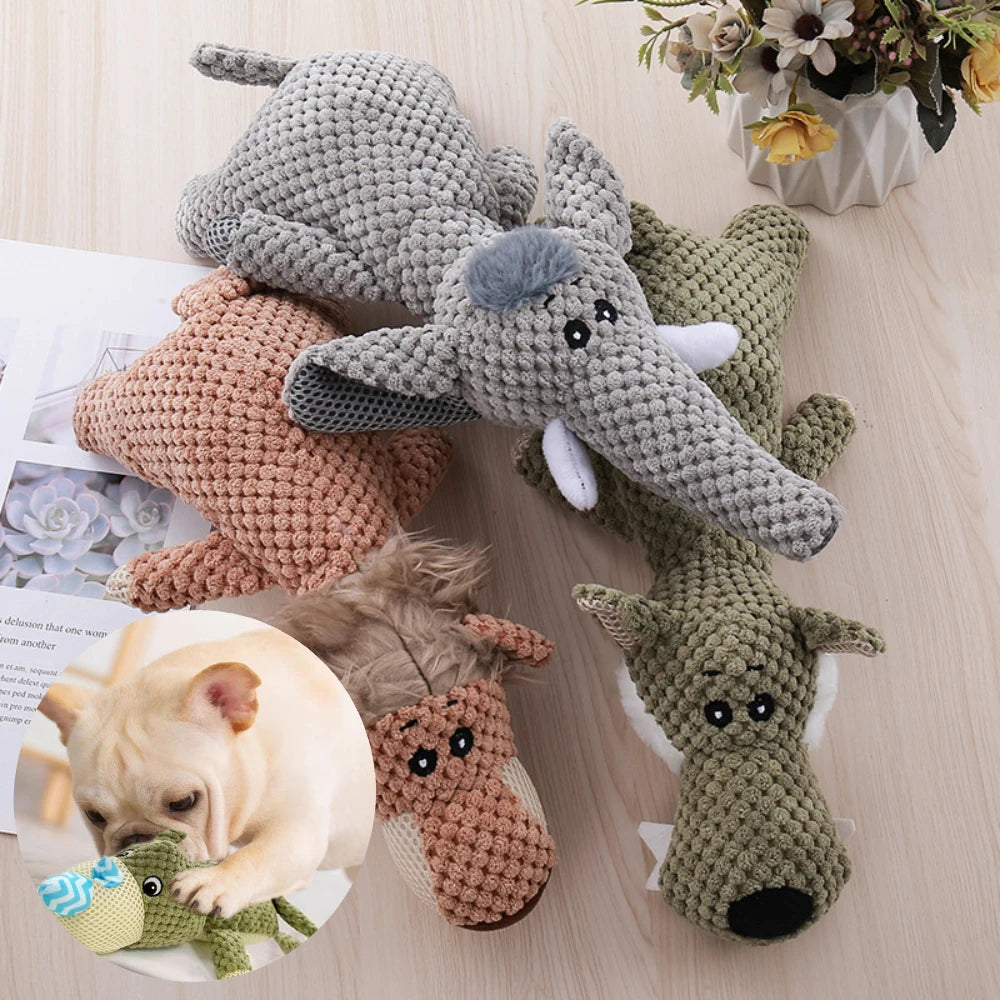 Pet Dog Toy Cute Plush Squeaky Stuffed Toys for Large Dogs Fleece Durable Chewing Cute Soft Molar Teeth Cleaning Dog Toys
