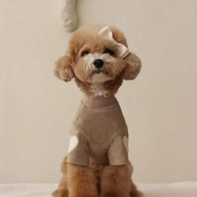 Cute Love Bear Teddy Pet Hoodie - Warm Designer Base Layer for Cats Dogs Yorkshire Puppy Clothing MWTJK01